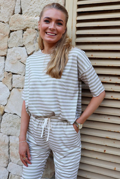 Liberte - Alma Tshirt - Beige strib
