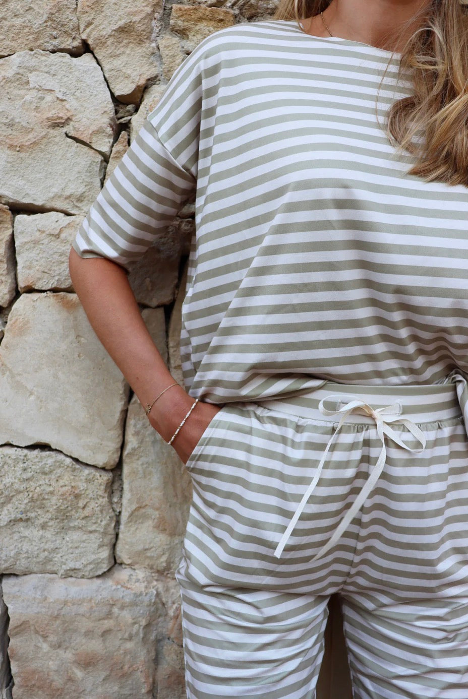 Liberte - Alma Tshirt - Beige strib