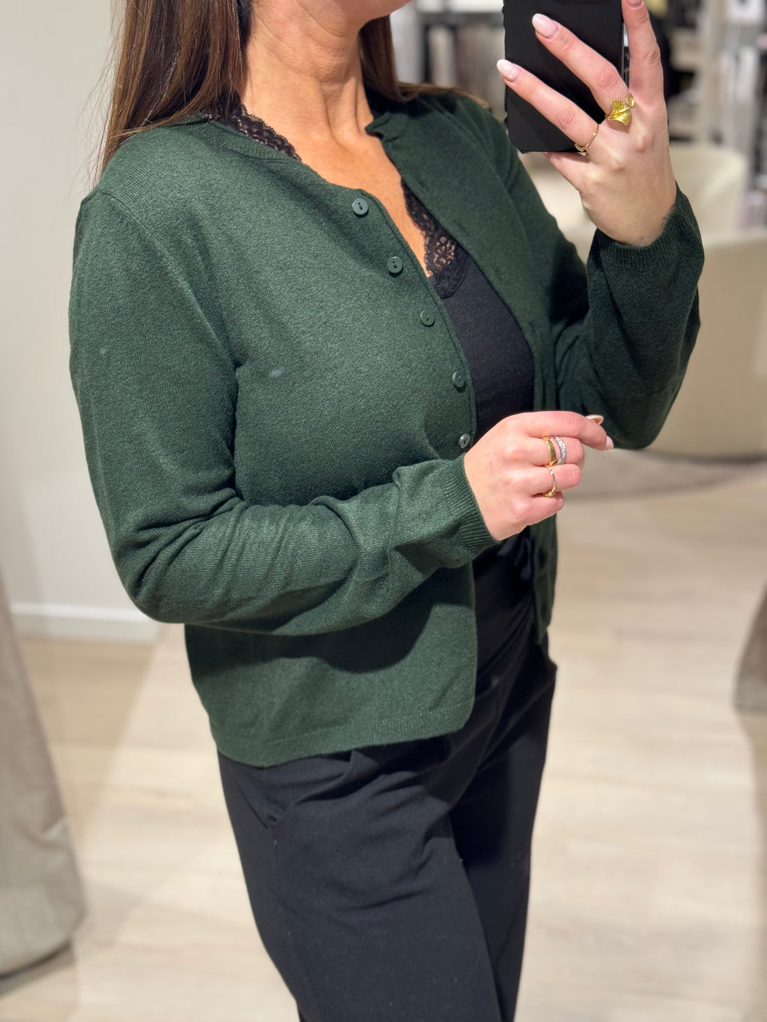 Only - Loyal - Cardigan Flaskegrøn