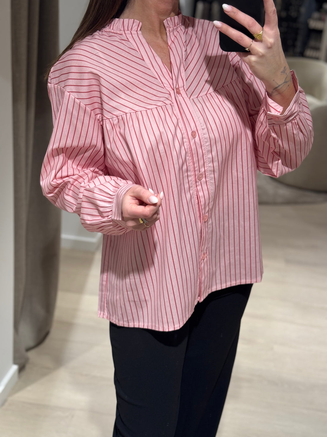 Marta - Kalina Skjorte - Rosa strik