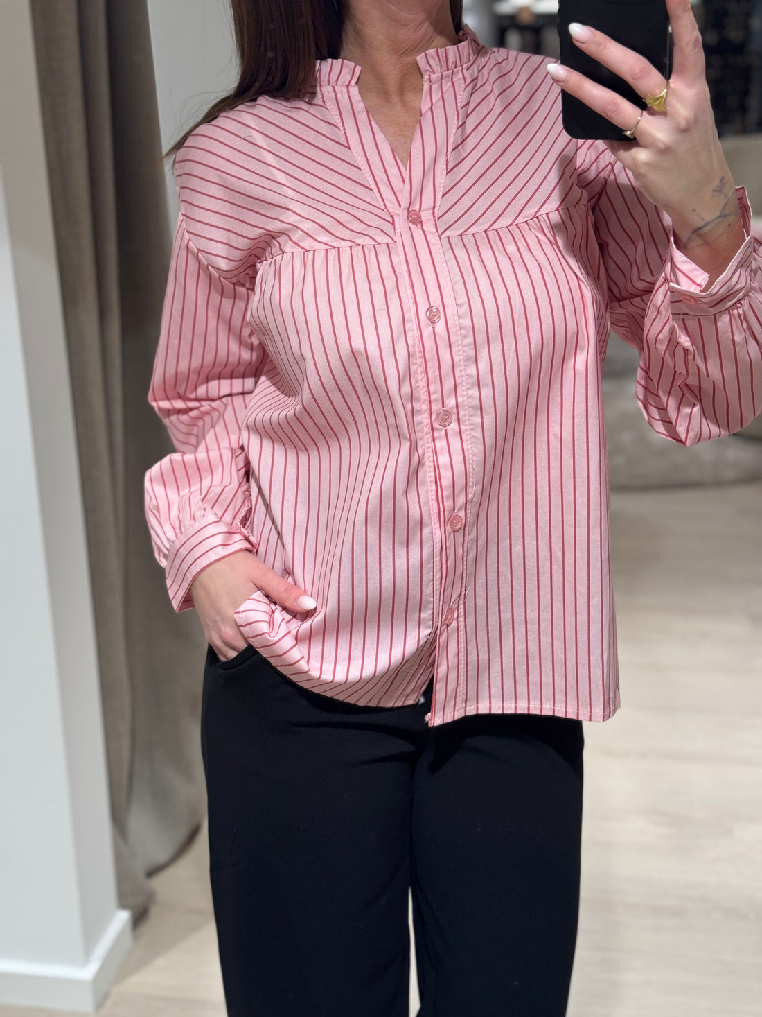 Marta - Kalina Skjorte - Rosa strik