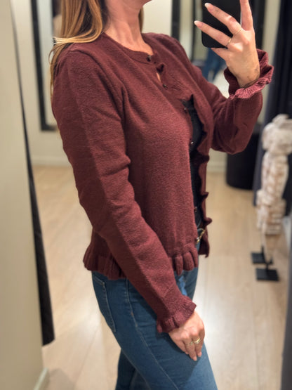 JDY - Letty - Cardigan Mørk Vinrød Melange