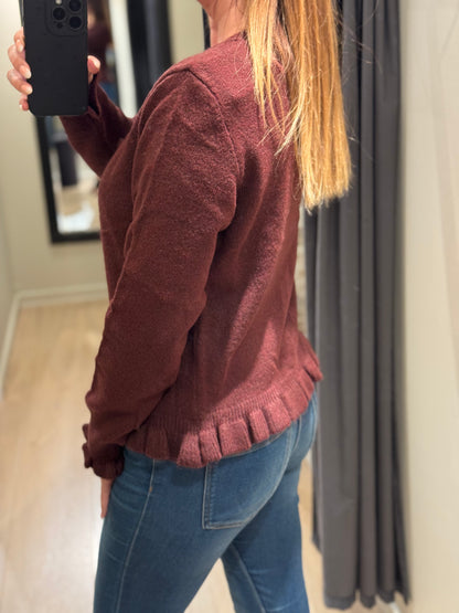 JDY - Letty - Cardigan Mørk Vinrød Melange