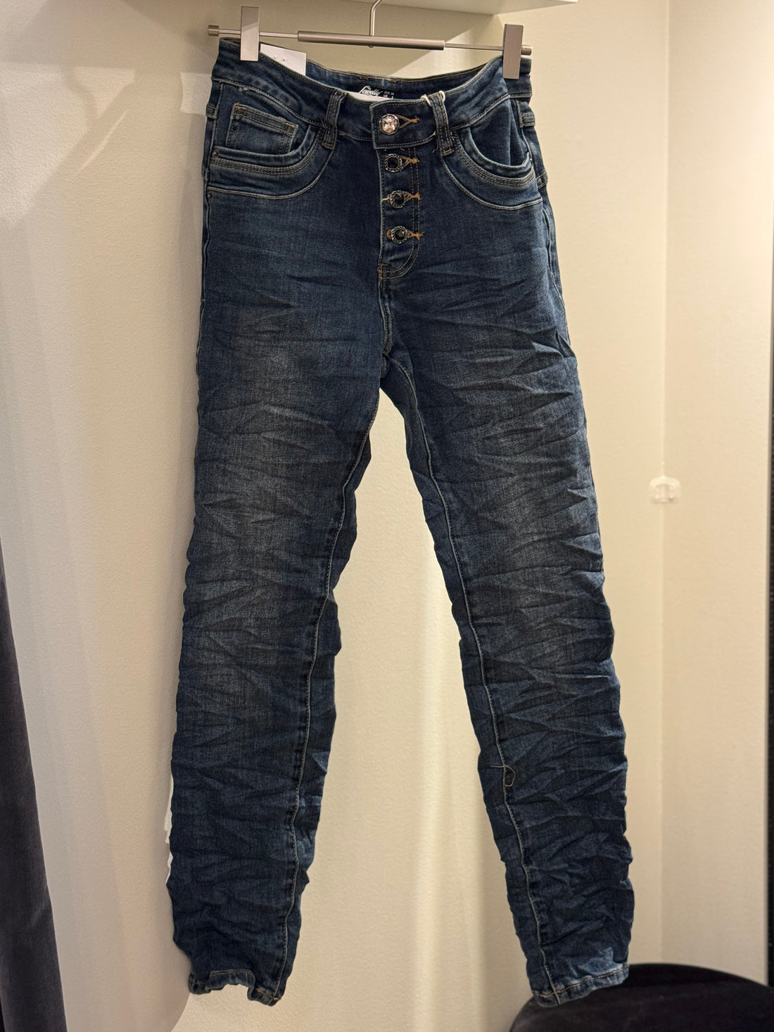 Jewelly - Jeans - Mørk vask m. glitter