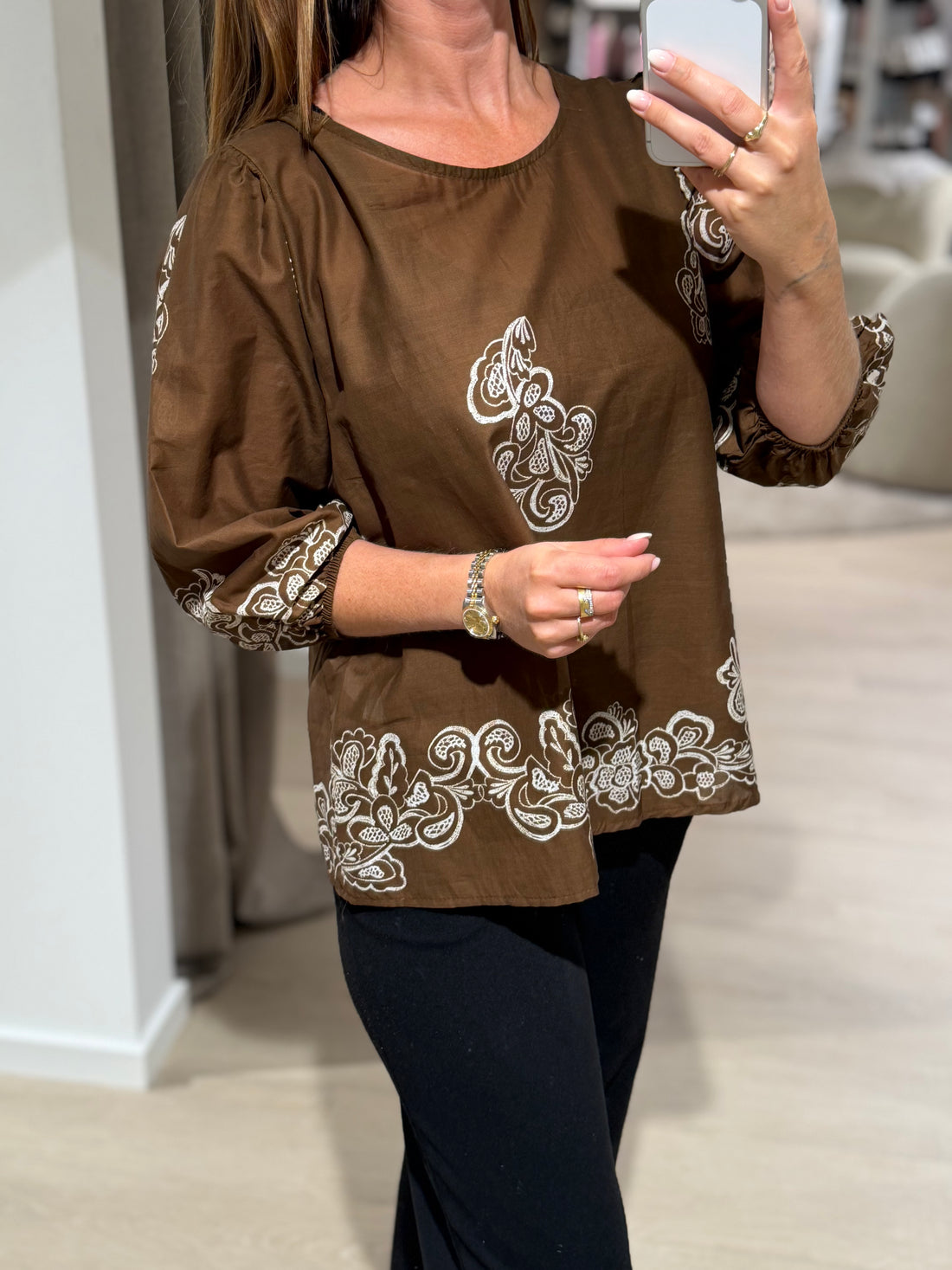 Marta Du Chateau - Lupine - Bluse - Brun