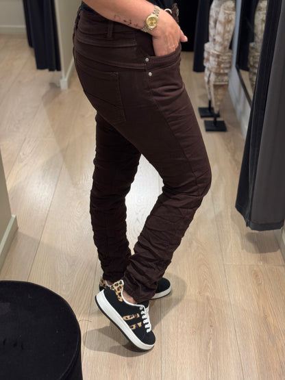 Jewelly - Jeans - Chokoladebrun - Knapper