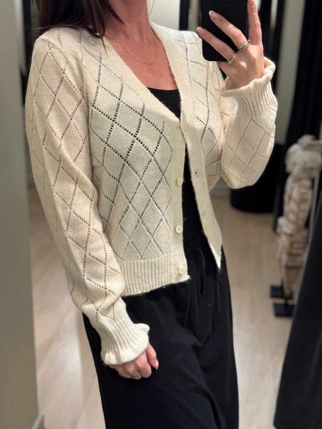 JDY - Letty L/S - Cardigan Råhvid