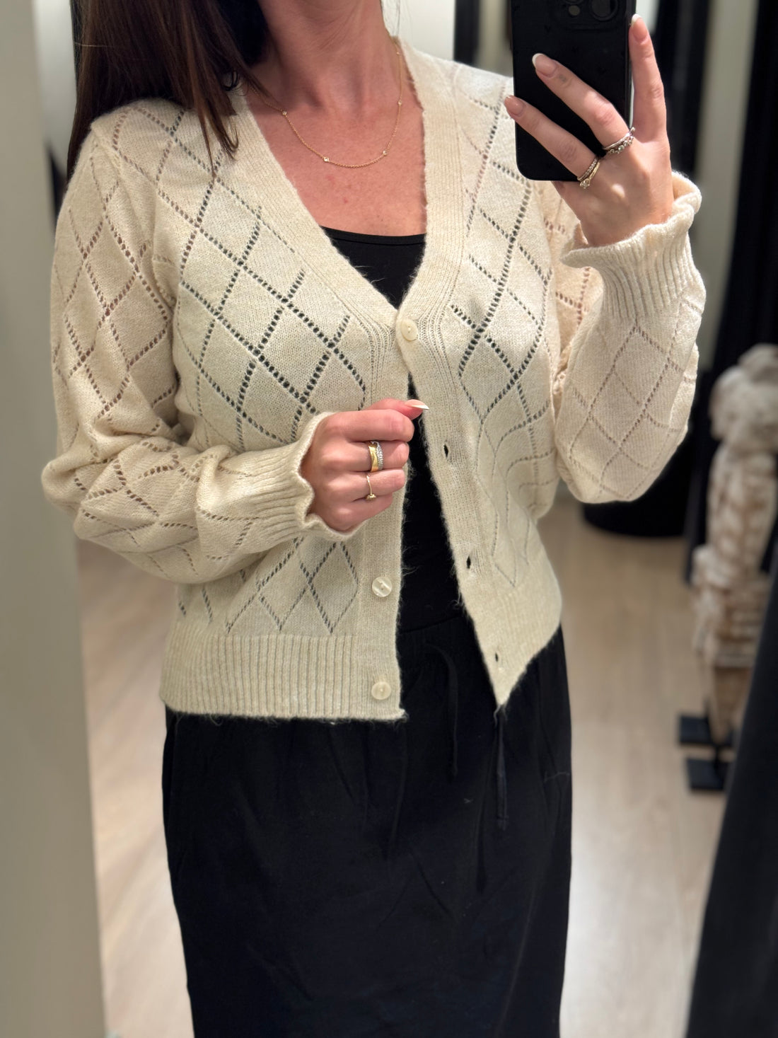JDY - Letty L/S - Cardigan Råhvid