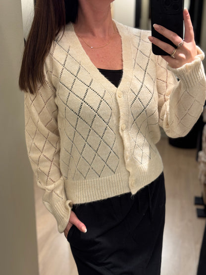 JDY - Letty L/S - Cardigan Råhvid