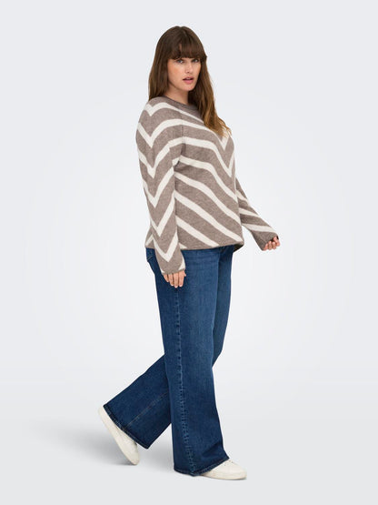 Only Carmakoma - Eliza - Striktrøje Beige