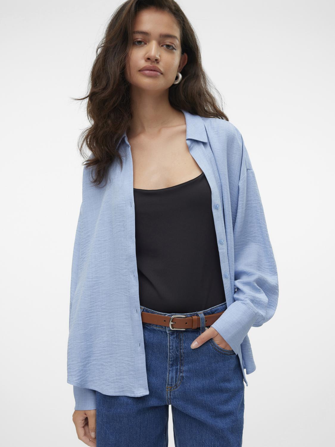 Vero Moda - Melaney Queeny - Skjorte - Chambray Blue