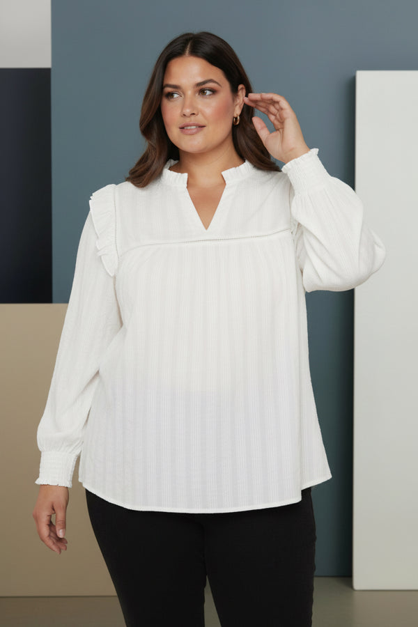 Cassiopeia - Netesse - Bluse Råhvid