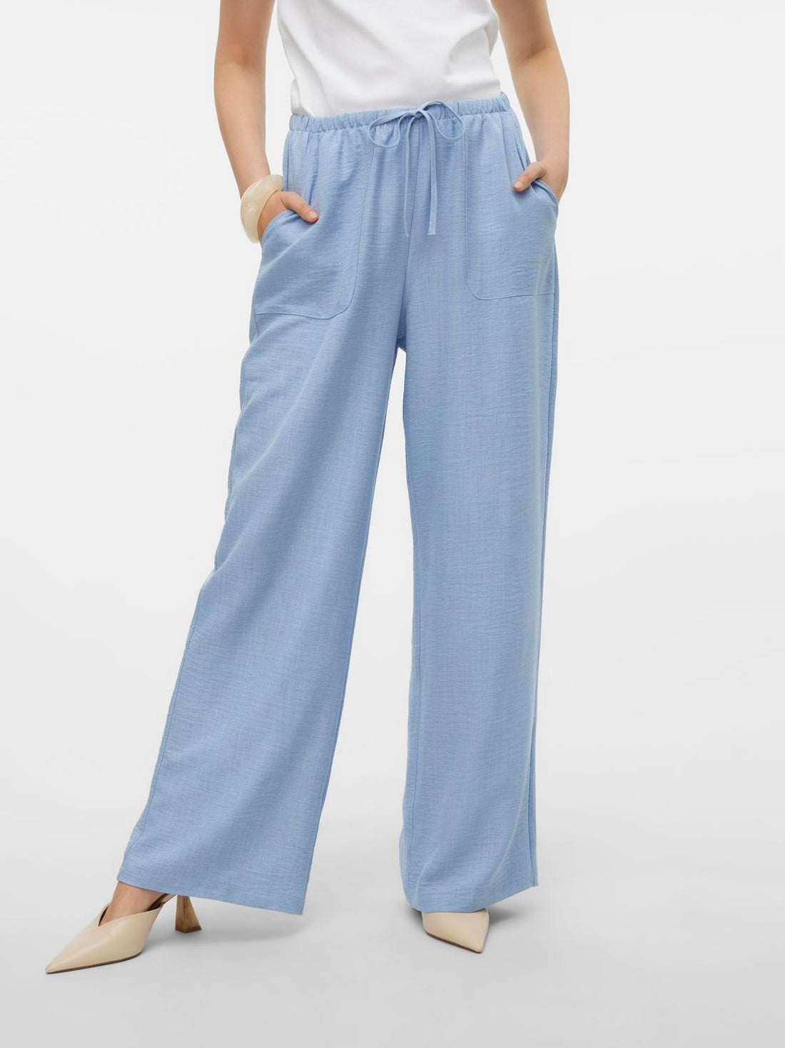 Vero Moda - Melaney Hw Loose Pant - Bukse - Chambray Blue