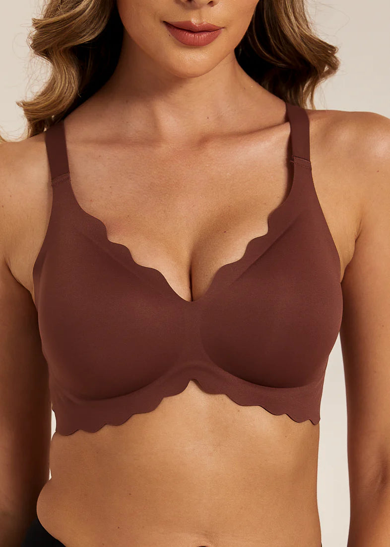FEMIFEMME SoftScallop Bøjlefri BH - Chokoladebrun
