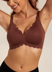 FEMIFEMME SoftScallop Bøjlefri BH - Chokoladebrun