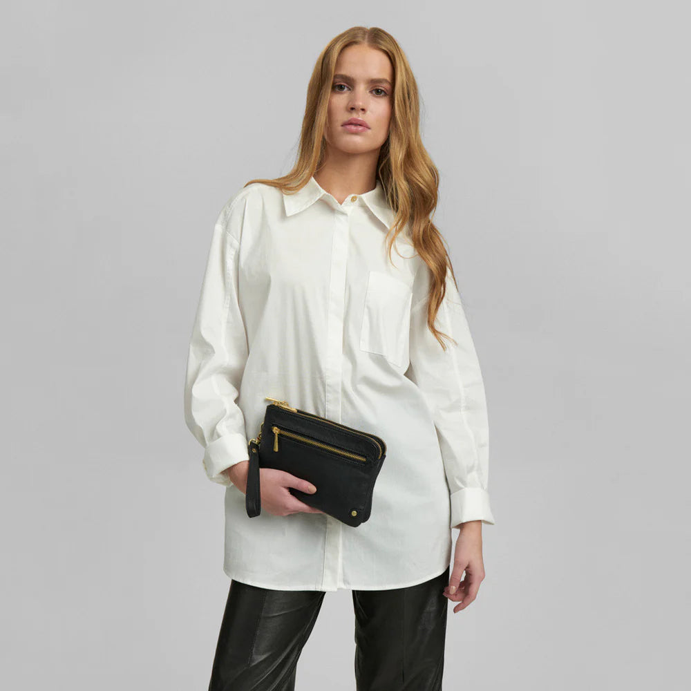 DEPECHE - Tidløs clutch - sort m . guld