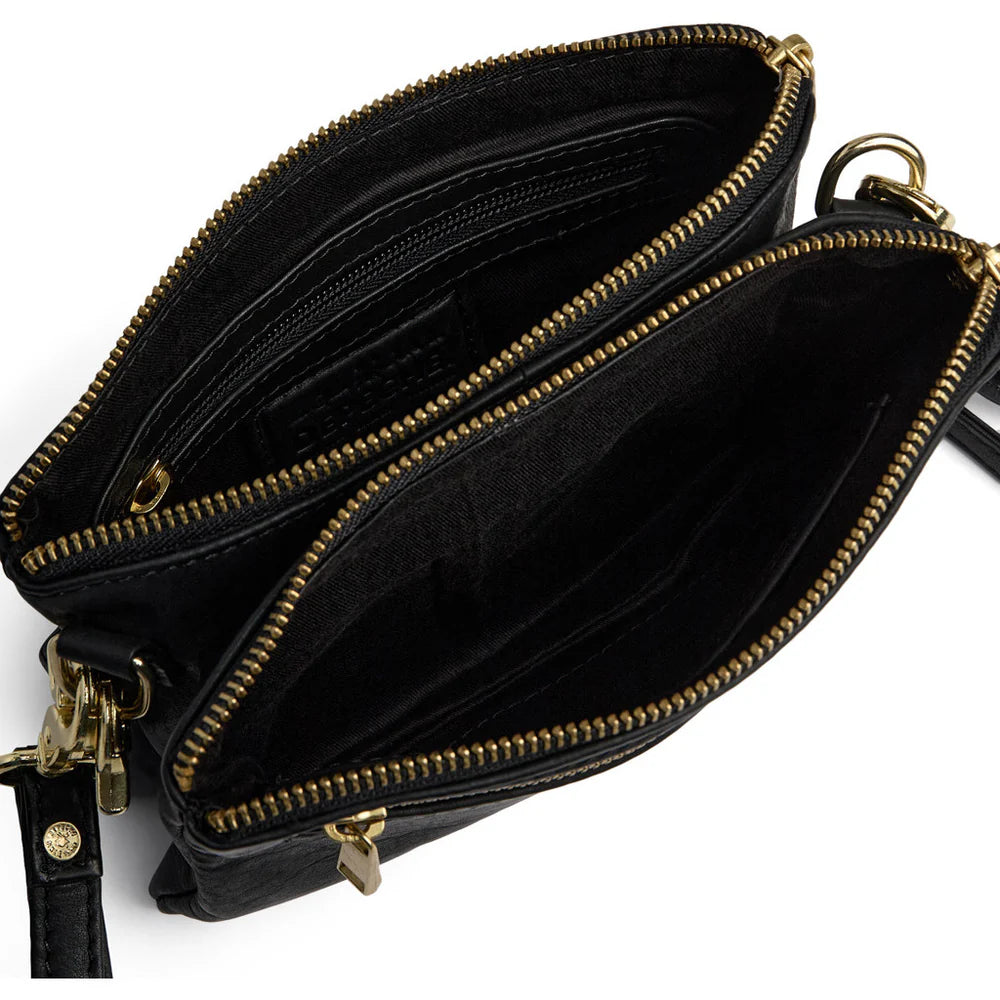DEPECHE - Tidløs clutch - sort m . guld