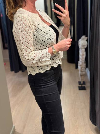 JDY - Sun - Cardigan Strik Råhvid