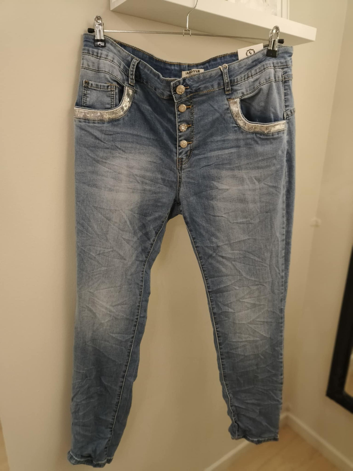 Karostar - Jeans - Lys Denim Glitter Lommer