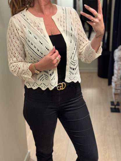 JDY - Sun - Cardigan Strik Råhvid