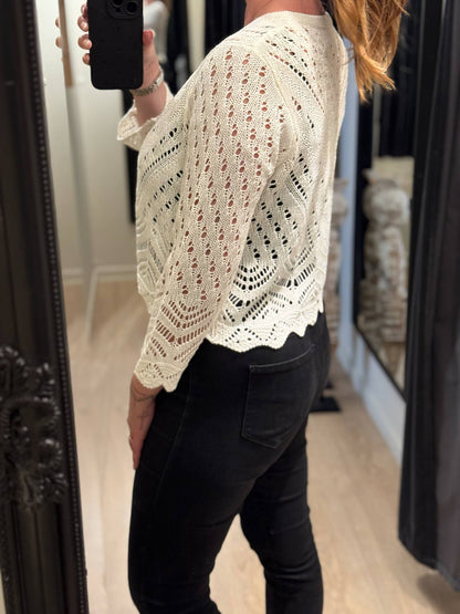 JDY - Sun - Cardigan Strik Råhvid