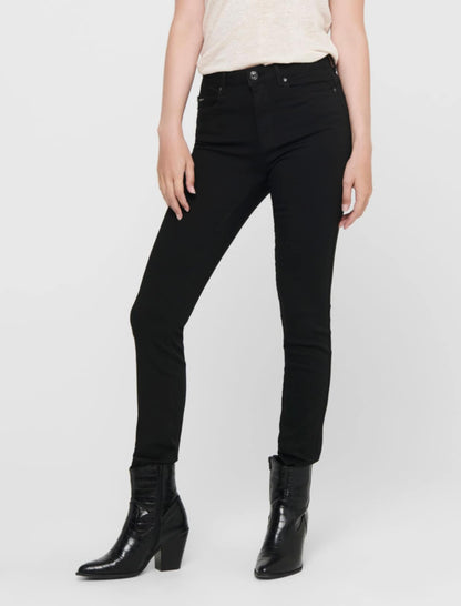 ONLY - Forever Black Life- Jeans Sort Ekstra Benlængde