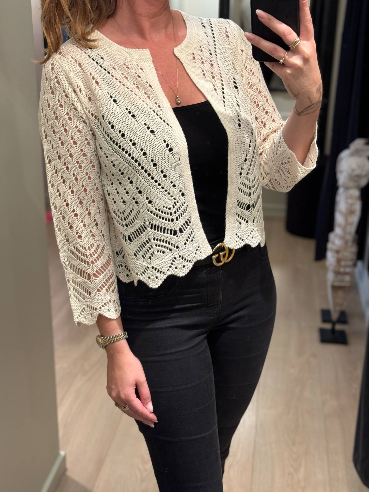 JDY - Sun - Cardigan Strik Råhvid