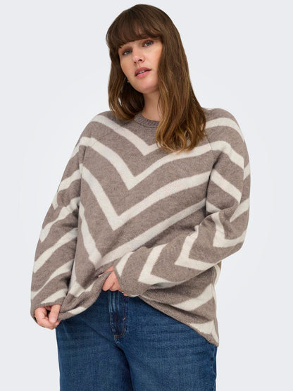 Only Carmakoma - Eliza - Striktrøje Beige