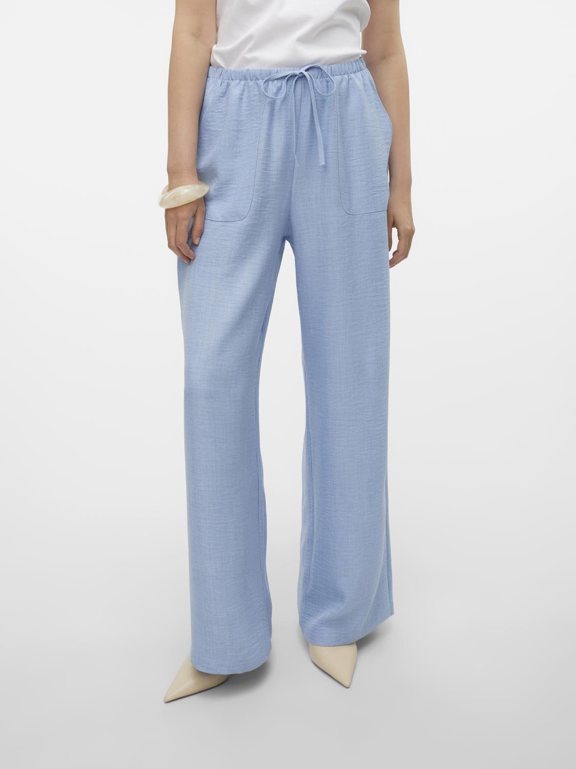 Vero Moda - Melaney Hw Loose Pant - Bukse - Chambray Blue