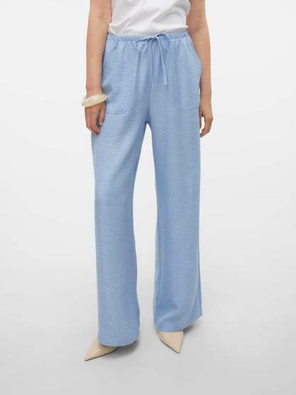 Vero Moda - Melaney Hw Loose Pant - Bukse - Chambray Blue