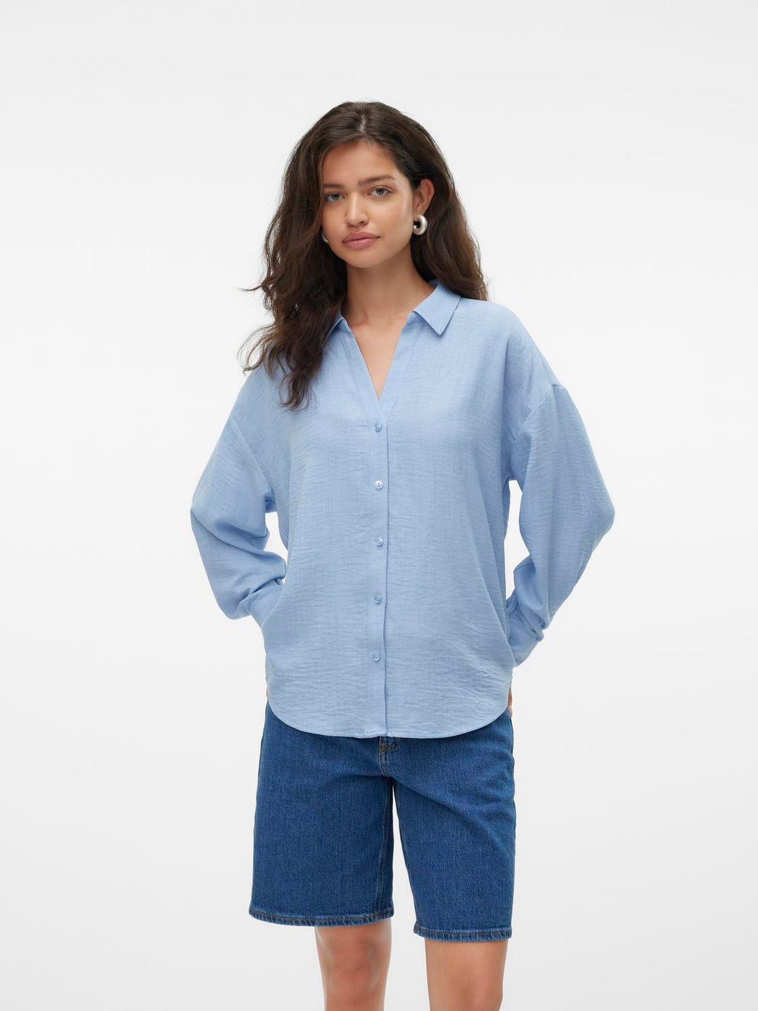 Vero Moda - Melaney Queeny - Skjorte - Chambray Blue