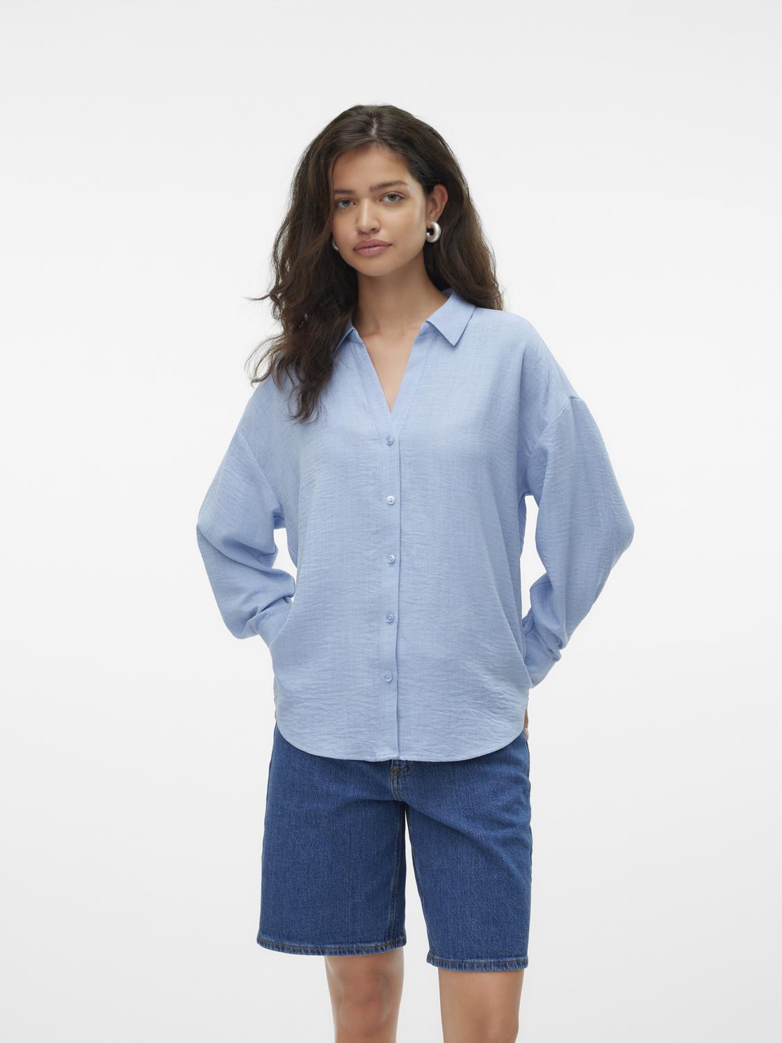 Vero Moda - Melaney Queeny - Skjorte - Chambray Blue