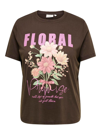 Only Carmakoma - Roxy - T-shirt Kaffebønne
