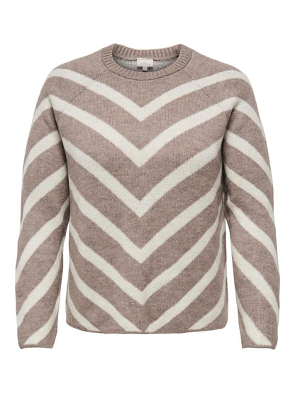 Only Carmakoma - Eliza - Striktrøje Beige
